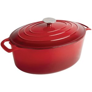 Vogue Red Oval Casserole Dish 5Ltr Vogue Red Oval Casserole Dish 5Ltr