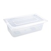 Vogue Polypropylene Container with a Lid GN 1/3 100 mm, Transparent (Pack of 4) Vogue Polypropylene Container with a Lid GN 1/3 100 mm, Transparent (Pack of 4)