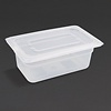Vogue Polypropylene Container with a Lid GN 1/4 100 mm, Transparent (Pack of 4) Vogue Polypropylene Container with a Lid GN 1/4 100 mm, Transparent (Pack of 4)