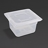Vogue Polypropylene Container with a Lid GN 1/4 100 mm, Transparent (Pack of 4) Vogue Polypropylene Container with a Lid GN 1/4 100 mm, Transparent (Pack of 4)