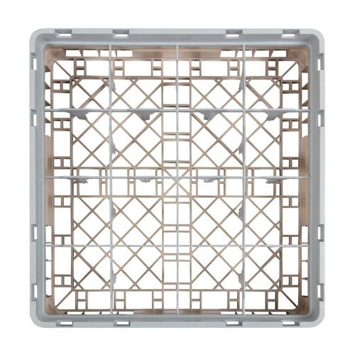 XXLselect Kosz do zmywarki na szkło 16 przegród / 500 x 500 x 143 mm, beżowy