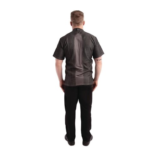 Chef Works Urban Chef Works Tribeca S/S Snap Front Coat Black Denim Size S Chef Works Urban Chef Works Tribeca S/S Snap Front Coat Black Denim Size S