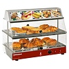 Diamond Countertop Heating Display 2 x 1/1 GN, 2-Level, 0,65 kW, from 0 to 110 °C, Red with Illuminated Sign