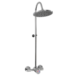 XXLselect Shower mixer time exposed with shower pipe and rain shower head with mixer