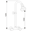 XXLselect Exposed shower mixer with tube and spray head.
