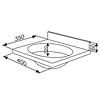 XXLselect Wash Basin, 400 x 350 mm Central Drain with Electronic Battery Powered by Alkaline Batteries