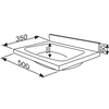XXLselect Wash Basin, 500x350 mm Central Drain