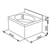 XXLselect Wash Basin, 500x350x(h)220 mm Central Drain