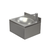 XXLselect Wash Basin, 400 x 350x(h)220 mm Central Drain with Electronic Battery Powered by Power Supply 230/6V and Mixer