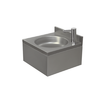 XXLselect Umywalka 400x400x(h)220 mm, odpływ centralny, z baterią elektryczną zasilaną bateriami alkalicznymi