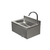 XXLselect Wash Basin, 500x350x(h)220 mm with Spout Tube and Pulsing Switch