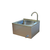 XXLselect Wash Basin, 470x410x(h)255 mm with Spout Tube and Pulsing Switch