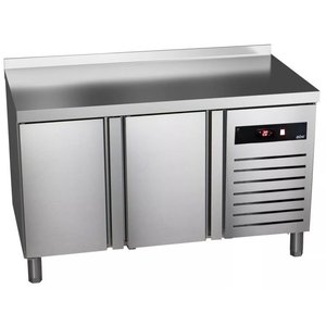 Asber Double Door Refrigerated Table with Splashback 143 L, from -2 °C to 8 °C, Side-Mounted Compressor Asber Double Door Refrigerated Table with Splashback 143 L, from -2 °C to 8 °C, Side-Mounted Compressor