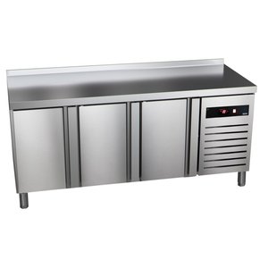 Asber Tripple Door Refrigerated Table with Splashback 214 L, from -2 °C to 8 °C, Side-Mounted Compressor Asber Tripple Door Refrigerated Table with Splashback 214 L, from -2 °C to 8 °C, Side-Mounted Compressor