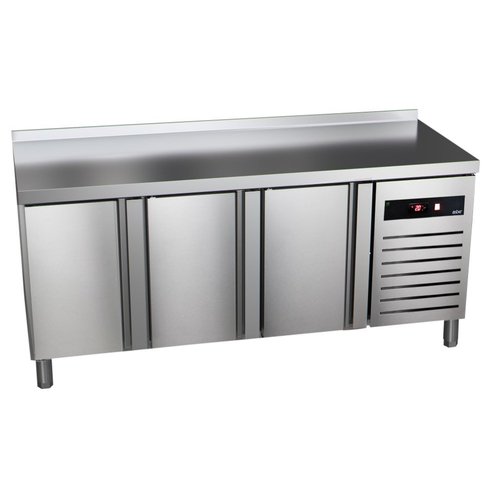 Asber Tripple Door Refrigerated Table with Splashback 214 L, from -2 °C to 8 °C, Side-Mounted Compressor Asber Tripple Door Refrigerated Table with Splashback 214 L, from -2 °C to 8 °C, Side-Mounted Compressor