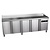 Asber Four Door Refrigerated Table with Splashback 285 L, from -2 °C to 8 °C, Side-Mounted Compressor