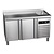 Asber Double Door Refrigerated Table with Splashback and Sink 143 L, from -2 °C to 8 °C, Side-Mounted Compressor