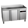 Asber Double Door Freezer Table with Splashback 143 L, from -22 °C to -18 °C, Side-Mounted Compressor