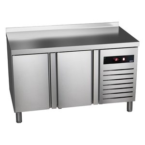 Asber Double Door Freezer Table with Splashback 143 L, from -22 °C to -18 °C, Side-Mounted Compressor Asber Double Door Freezer Table with Splashback 143 L, from -22 °C to -18 °C, Side-Mounted Compressor