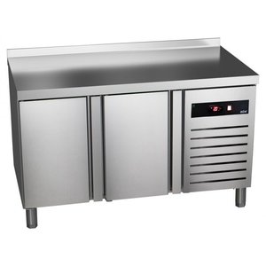 Asber Double Door Freezer Table with Splashback 143 L, from -22 °C to -18 °C, Side-Mounted Compressor Asber Double Door Freezer Table with Splashback 143 L, from -22 °C to -18 °C, Side-Mounted Compressor