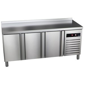 Asber Tripple Door Freezer Table with Splashback 214 L, from -22 °C to -18 °C, Side-Mounted Compressor