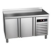 Asber Double Door Refrigerated Table with Splashback 153 L, from -2 °C to 8 °C, Side-Mounted Compressor