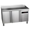 Asber Double Door Refrigerated Table with Splashback 153 L, from -2 °C to 8 °C, Side-Mounted Compressor