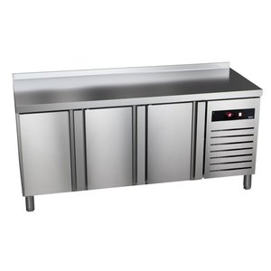 Asber Tripple Door Refrigerated Table with Splashback 231 L, from -2 °C to 8 °C, Side-Mounted Compressor Asber Tripple Door Refrigerated Table with Splashback 231 L, from -2 °C to 8 °C, Side-Mounted Compressor