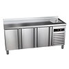 Asber Tripple Door Refrigerated Table with Splashback and Sink 231 L, from -2 °C to 8 °C, Side-Mounted Compressor