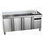 Asber Tripple Door Refrigerated Table with Splashback and Sink 231 L, from -2 °C to 8 °C, Side-Mounted Compressor