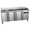 Asber Tripple Door Freezer Table with Splashback 231 L, from -22 °C to -18 °C, Side-Mounted Compressor