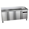 Asber Tripple Door Freezer Table with Siknk 231 L, from -22 °C to -18 °C, Side-Mounted Compressor Asber Tripple Door Freezer Table with Siknk 231 L, from -22 °C to -18 °C, Side-Mounted Compressor