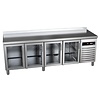 Asber Four Door Refrigerated Table 285 L, from -2 °C to 8 °C, Side-Mounted Compressor
