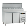 Asber Double Doors Pizza Prep Table, 274 L, Side-Mounted Compressor, Left and Right Doors