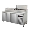 Asber Tripple Doors Pizza Prep Table, 428 L, Side-Mounted Compressor, 2x Left and 1x Right Doors Asber Tripple Doors Pizza Prep Table, 428 L, Side-Mounted Compressor, 2x Left and 1x Right Doors