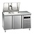 Asber Double Doors Pizza Prep Table, 274 L, Side-Mounted Compressor, Left and Right Doors