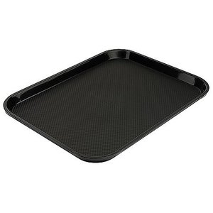 Contacto Prostokątna taca do serwowania Fast Food 265 x 350 mm z polipropylenu, czarna