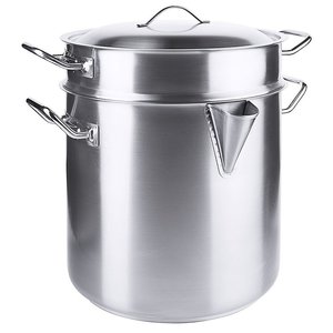 Contacto Garnek wysoki z pokrywką 5 L Ø 240 mm ze stali nierdzewnej Contacto Garnek wysoki z pokrywką 5 L Ø 240 mm ze stali nierdzewnej