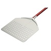 Contacto Aluminium Pizza Peel 320x330x1530 mm, Rectangular, Red, Perforated