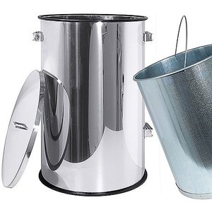 Contacto 70 L Round Stainless Steel Waste Bin, Lift Lid, 70 L