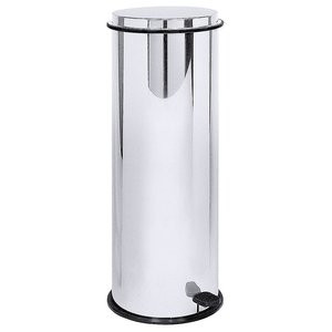 Contacto 25 L Round Stainless Steel Pedal Bin, Lift Lid, 25 L