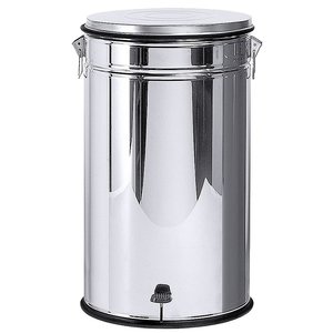 Contacto 80 L Round Stainless Steel Pedal Bin, Lift Lid, 80 L