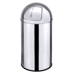 Contacto 40 L Round Stainless Steel Waste Bin, Swivel Lid, 40 L