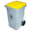 Contacto 100 L Grey Polyethylene Wheelie Bins, Lift Lid, 100 L