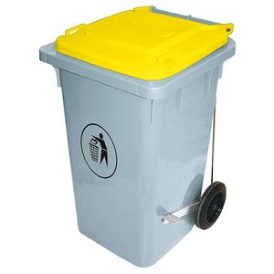 Contacto 100 L Grey Polyethylene Wheelie Bins, Lift Lid, 100 L