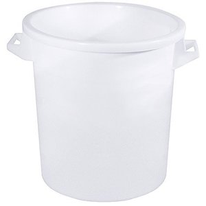 Contacto 100 L White Round Polyethylene Waste Bin, Without Lid, 100 L