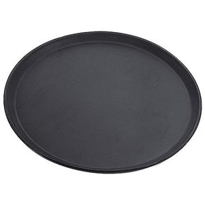 Contacto Antypoślizgowa owalna taca do serwowania 400 mm 400 x 400 mm z włókna szklanego, czarna