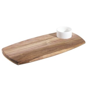 Contacto Acacia Wood Rectangular Serving Dip Board 180 x 360 mm Contacto Acacia Wood Rectangular Serving Dip Board 180 x 360 mm
