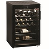Diamond Chłodziarka na wino podblatowa, 1-drzwiowa, 100 L, 22 butelki, od 2 °C do 10 °C, drzwi uchylne, czarna