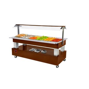 Diamond Buffet - Refrigerated salad bar, 6x GN1/1-150 (mahogany wood) Diamond Buffet - Refrigerated salad bar, 6x GN1/1-150 (mahogany wood)
